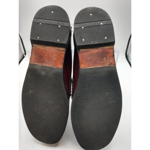Johnston & Murphy Tassel Loafers Burgundy/Brown Leather Mens 9.5 M Made In Mexic - Picture 2 of 9